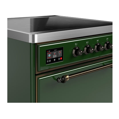 ILVE Majestic III 30" Emerald Green Induction Range with 4 Elements Solid Door