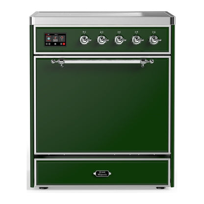 ILVE Majestic III 30" Emerald Green Induction Range with 4 Elements Solid Door