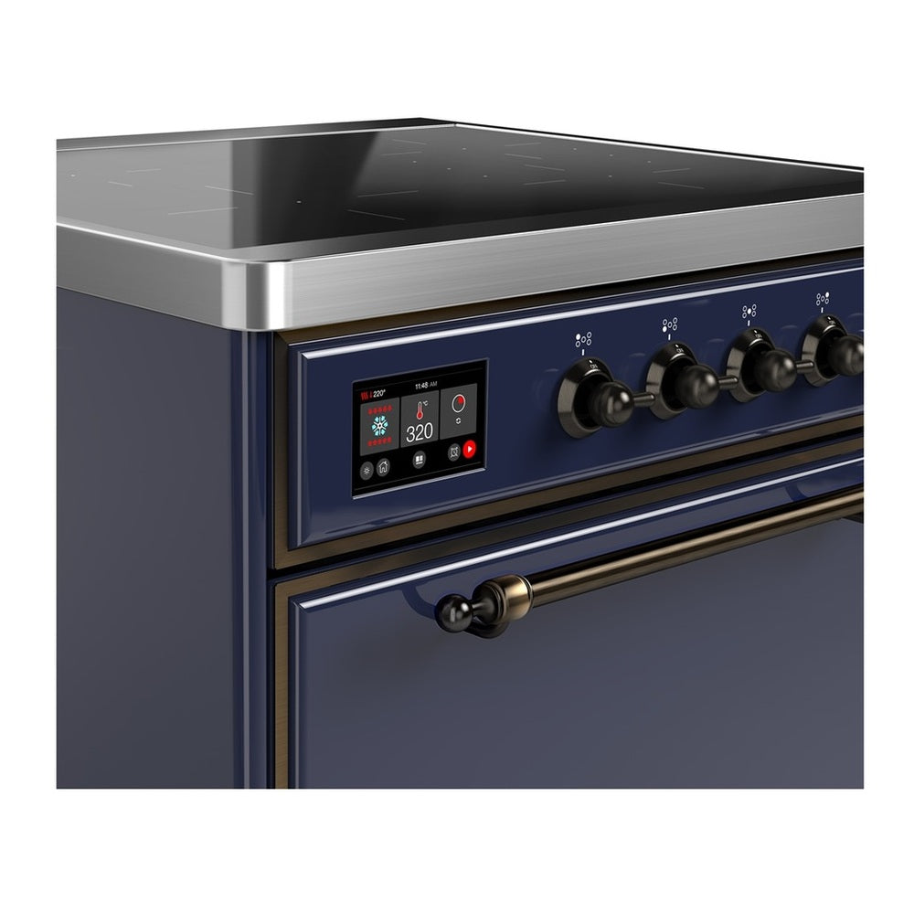 ILVE Majestic III 30" Midnight Blue Induction Range with 4 Elements Solid Door
