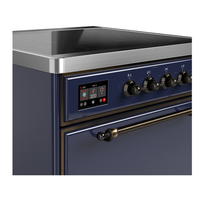 ILVE Majestic III 30" Midnight Blue Induction Range with 4 Elements Solid Door