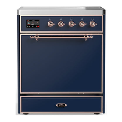 ILVE Majestic III 30" Midnight Blue Induction Range with 4 Elements Solid Door