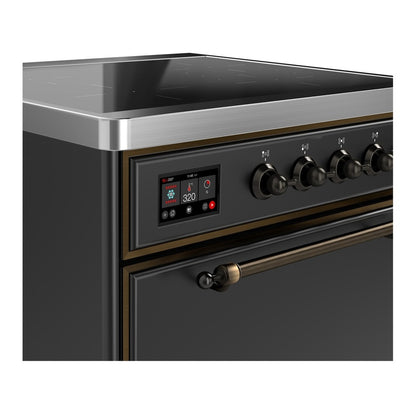 ILVE Majestic III 30" Graphite Matte Induction Range with 4 Elements Solid Door