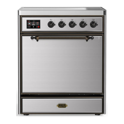 ILVE Majestic III 30" Stainless Steel Induction Range with 4 Elements Solid Door