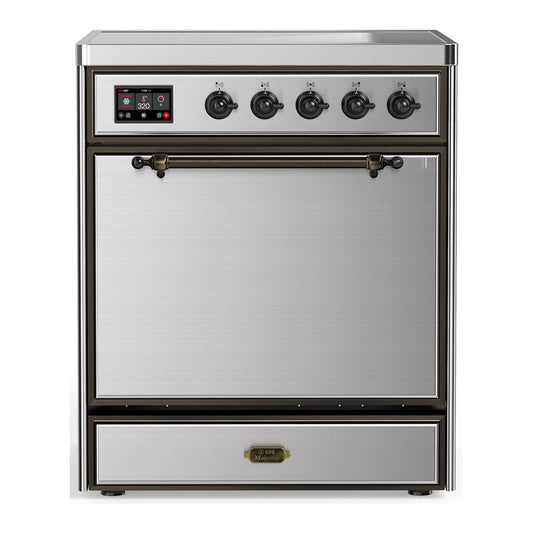 ILVE Majestic III 30" Stainless Steel Induction Range with 4 Elements Solid Door