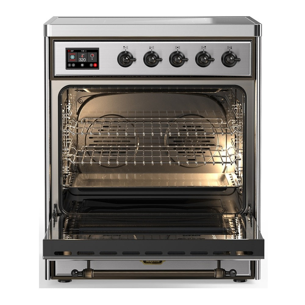 ILVE Majestic III 30" Stainless Steel Induction Range with 4 Elements Solid Door