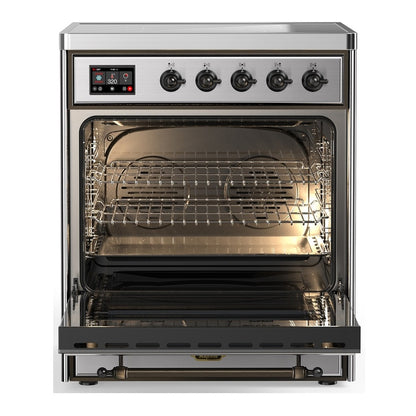 ILVE Majestic III 30" Stainless Steel Induction Range with 4 Elements Solid Door