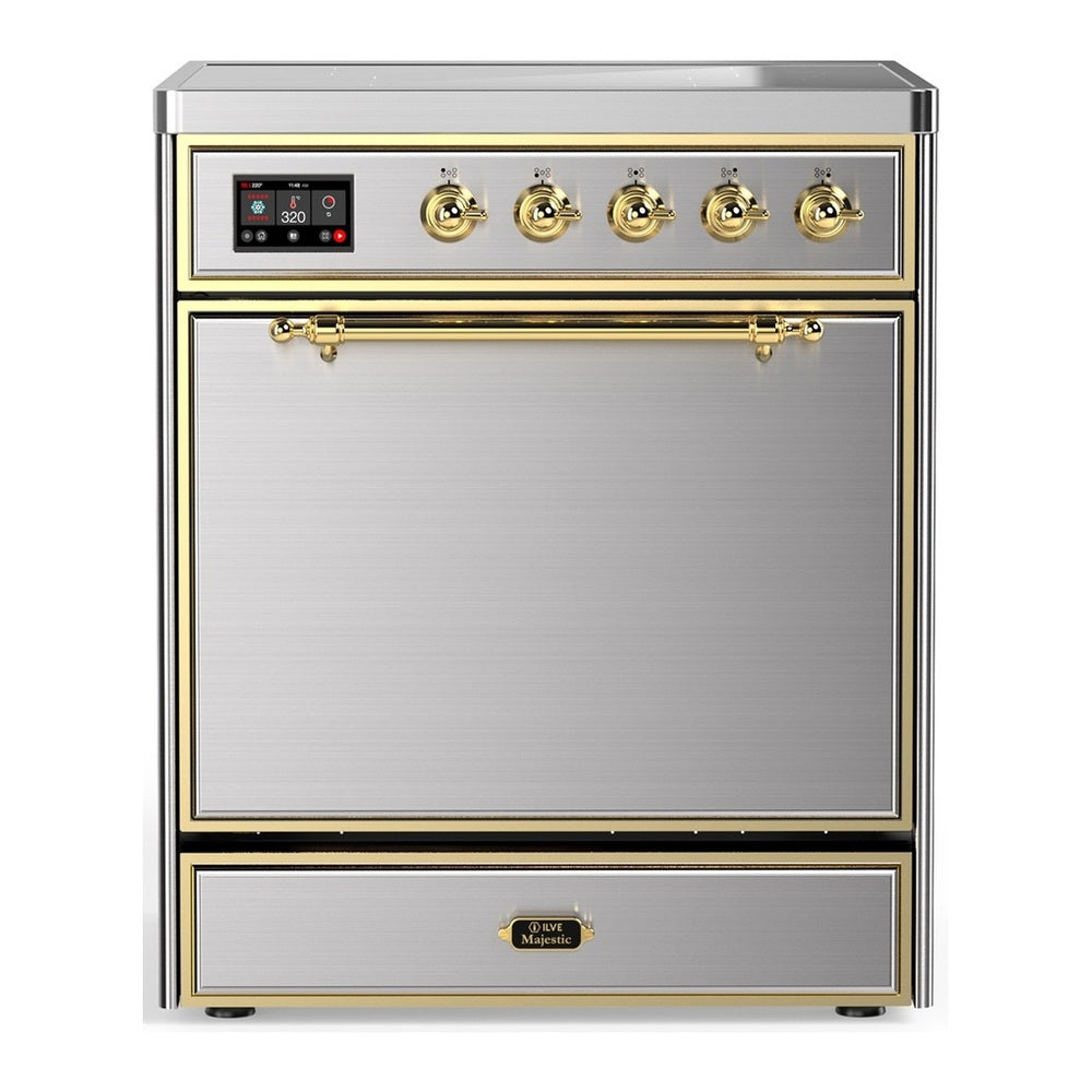 ILVE Majestic III 30" Stainless Steel Induction Range with 4 Elements Solid Door