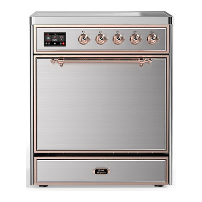 ILVE Majestic III 30" Stainless Steel Induction Range with 4 Elements Solid Door