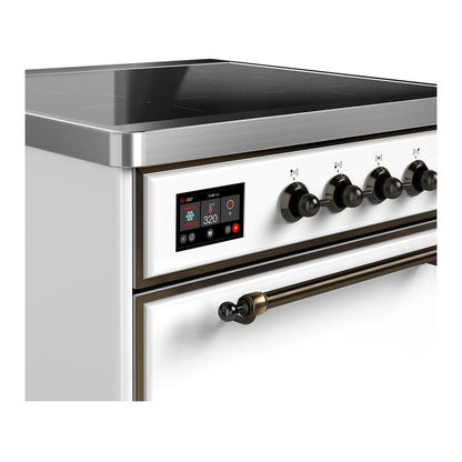 ILVE Majestic III 30" White Induction Range with 4 Elements Solid Door