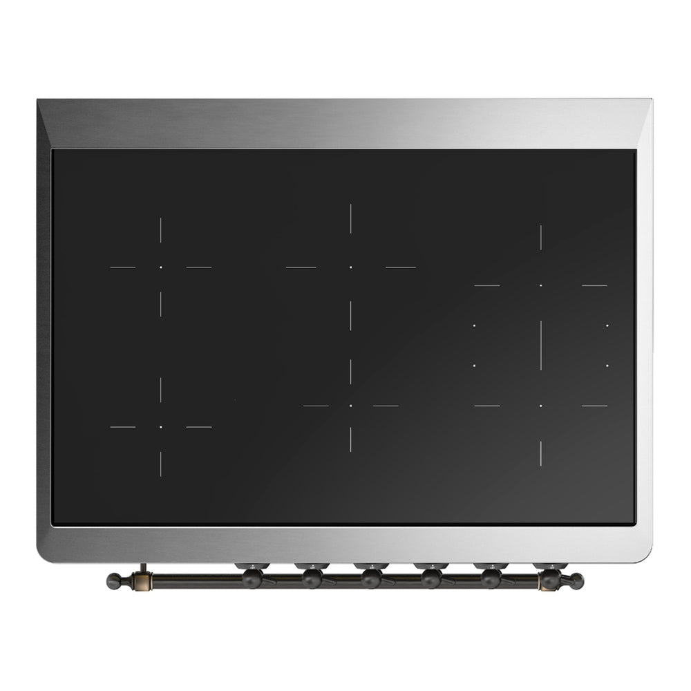 ILVE Majestic III 36" Blue Grey Induction Range with 6 Elements Triple Glass Door