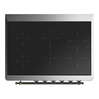 ILVE Majestic III 36" Blue Grey Induction Range with 6 Elements Triple Glass Door