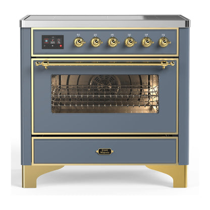 ILVE Majestic III 36" Blue Grey Induction Range with 6 Elements Triple Glass Door