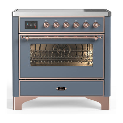 ILVE Majestic III 36" Blue Grey Induction Range with 6 Elements Triple Glass Door