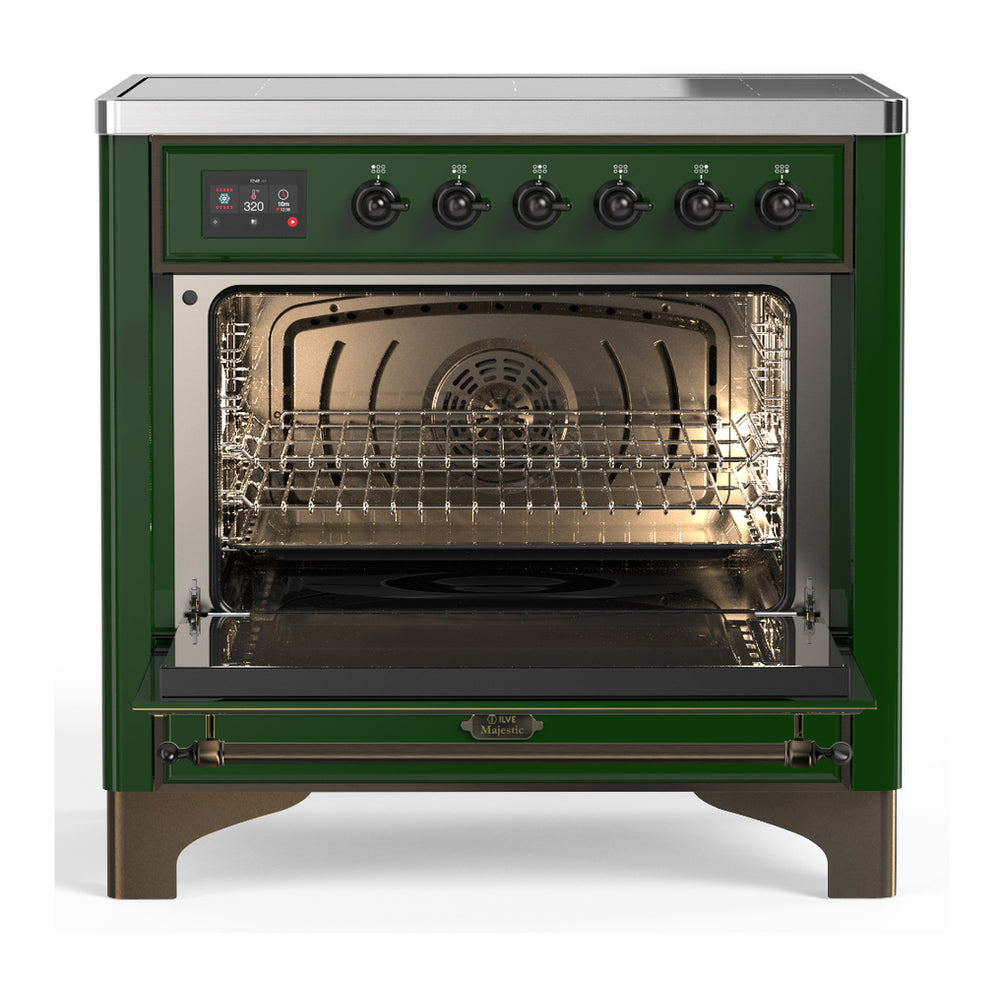 ILVE Majestic III 36" Emerald Green Induction Range with 6 Elements Triple Glass Door