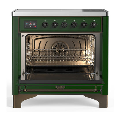 ILVE Majestic III 36" Emerald Green Induction Range with 6 Elements Triple Glass Door