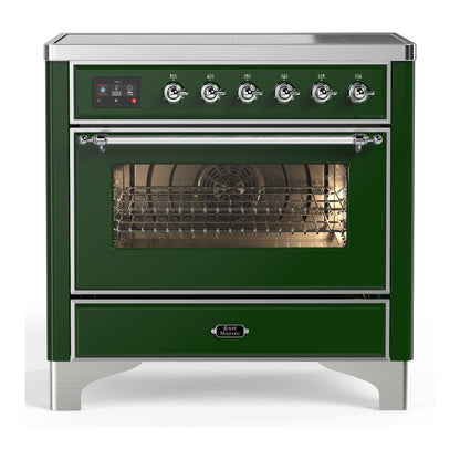ILVE Majestic III 36" Emerald Green Induction Range with 6 Elements Triple Glass Door