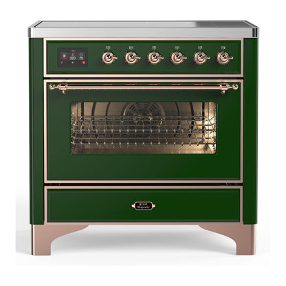 ILVE Majestic III 36" Emerald Green Induction Range with 6 Elements Triple Glass Door