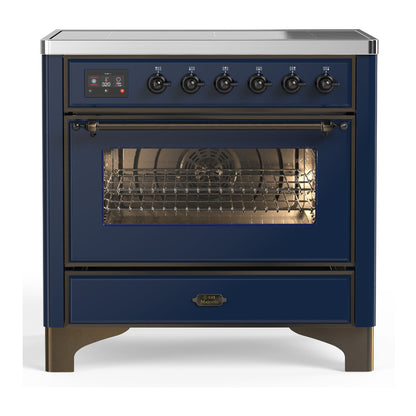 ILVE Majestic III 36" Midnight Blue Induction Range with 6 Elements Triple Glass Door
