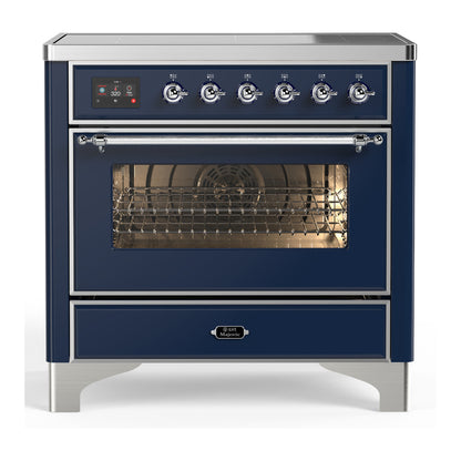 ILVE Majestic III 36" Midnight Blue Induction Range with 6 Elements Triple Glass Door