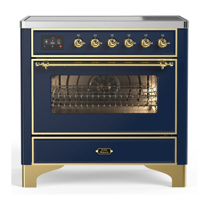 ILVE Majestic III 36" Midnight Blue Induction Range with 6 Elements Triple Glass Door