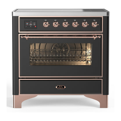 ILVE Majestic III 36" Graphite Matte Induction Range with 6 Elements Triple Glass Door