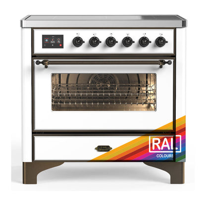 ILVE Majestic III 36" RAL Induction Range with 6 Elements Triple Glass Door