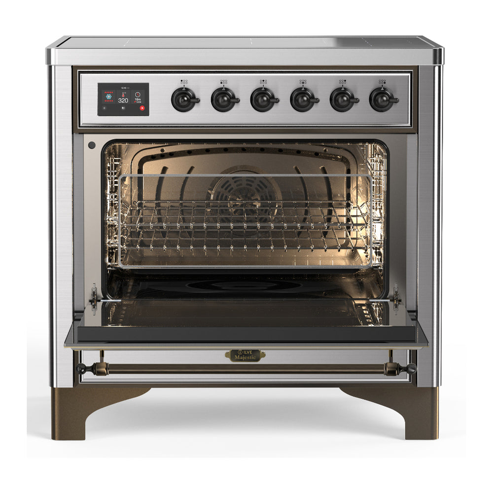 ILVE Majestic III 36" Stainless Steel Induction Range with 6 Elements Triple Glass Door