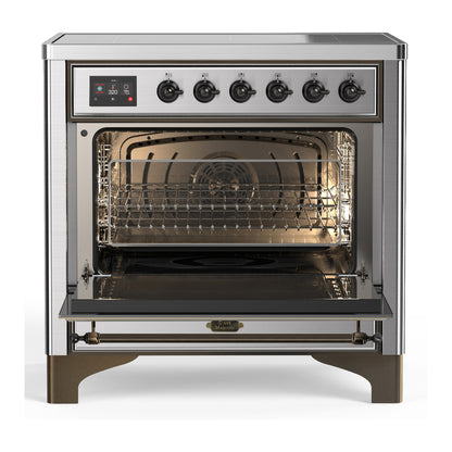 ILVE Majestic III 36" Stainless Steel Induction Range with 6 Elements Triple Glass Door