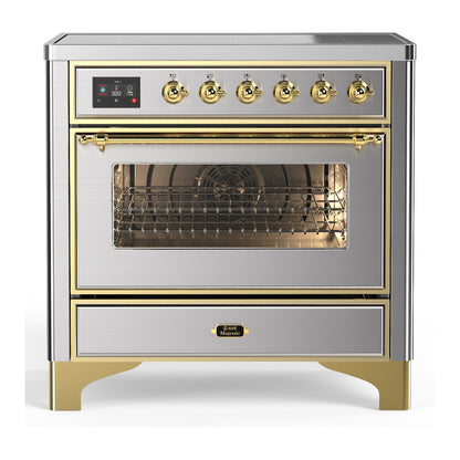 ILVE Majestic III 36" Stainless Steel Induction Range with 6 Elements Triple Glass Door
