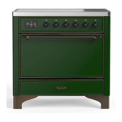 ILVE Majestic III 36" Emerald Green Induction Range with 6 Elements Solid Door
