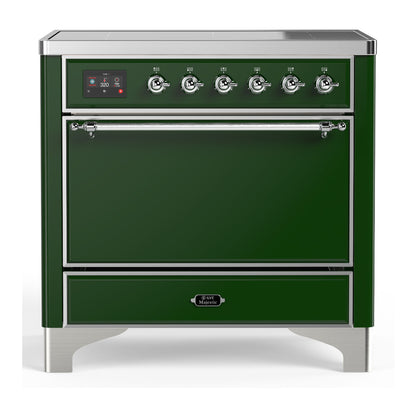 ILVE Majestic III 36" Emerald Green Induction Range with 6 Elements Solid Door