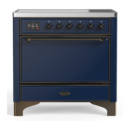 ILVE Majestic III 36" Midnight Blue Induction Range with 6 Elements Solid Door