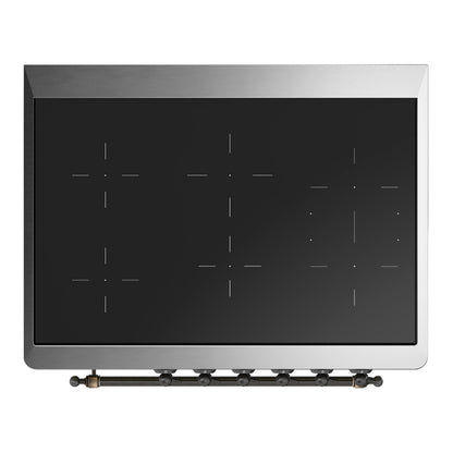 ILVE Majestic III 36" Midnight Blue Induction Range with 6 Elements Solid Door