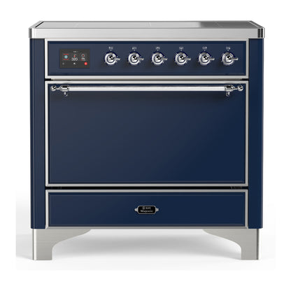 ILVE Majestic III 36" Midnight Blue Induction Range with 6 Elements Solid Door