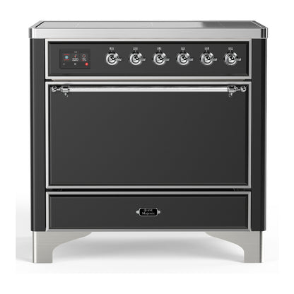 ILVE Majestic III 36" Graphite Matte Induction Range with 6 Elements Solid Door
