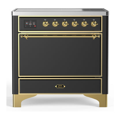 ILVE Majestic III 36" Graphite Matte Induction Range with 6 Elements Solid Door
