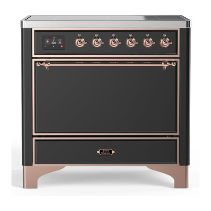 ILVE Majestic III 36" Graphite Matte Induction Range with 6 Elements Solid Door