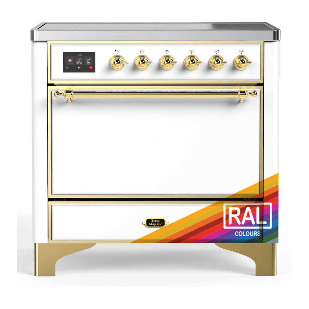 ILVE Majestic III 36" RAL Induction Range with 6 Elements Solid Door