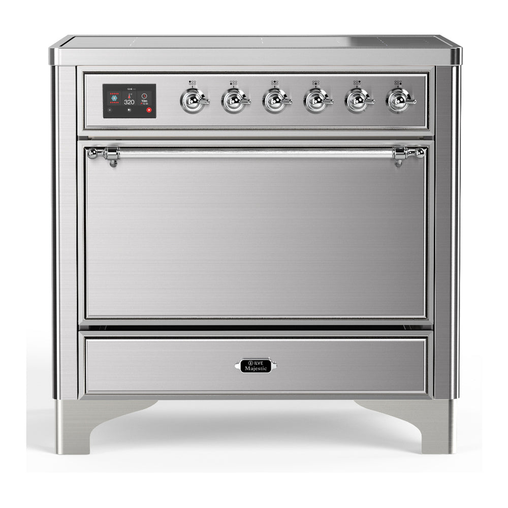 ILVE Majestic III 36" Stainless Steel Induction Range with 6 Elements Solid Door