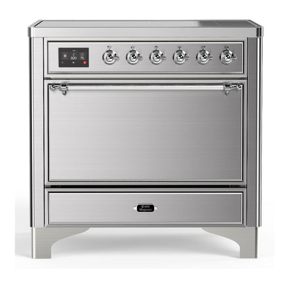 ILVE Majestic III 36" Stainless Steel Induction Range with 6 Elements Solid Door