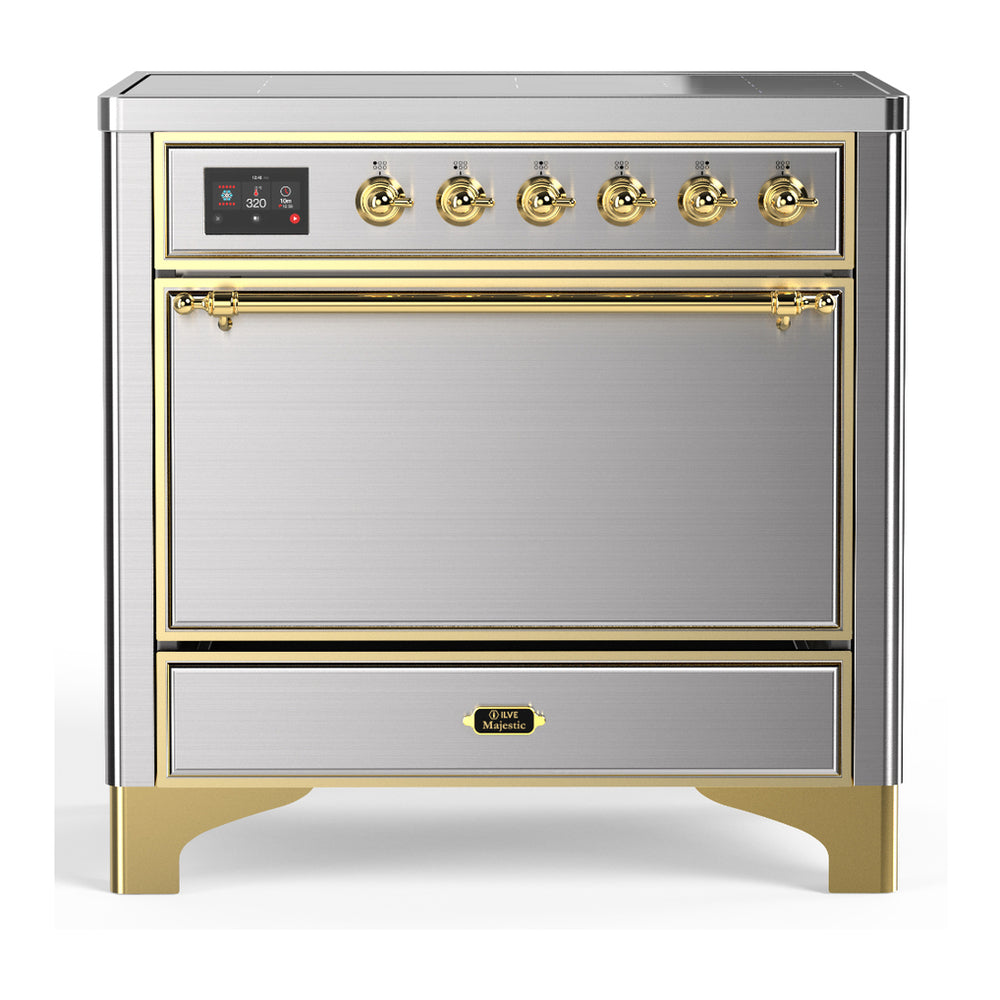 ILVE Majestic III 36" Stainless Steel Induction Range with 6 Elements Solid Door