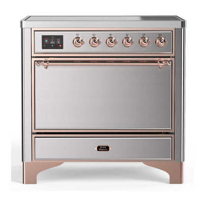 ILVE Majestic III 36" Stainless Steel Induction Range with 6 Elements Solid Door