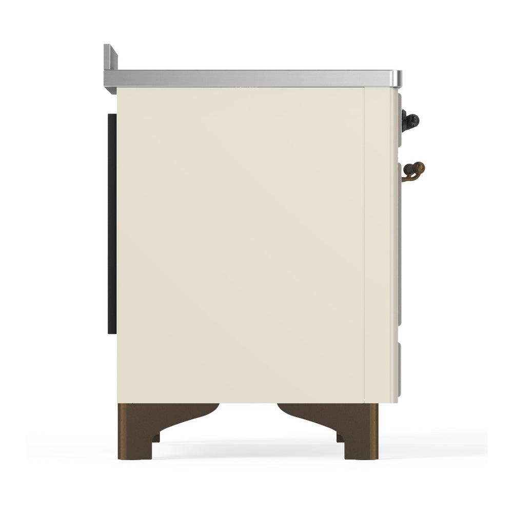 ILVE Majestic III 48" Antique White Induction Range with 6 Elements Triple Glass Door