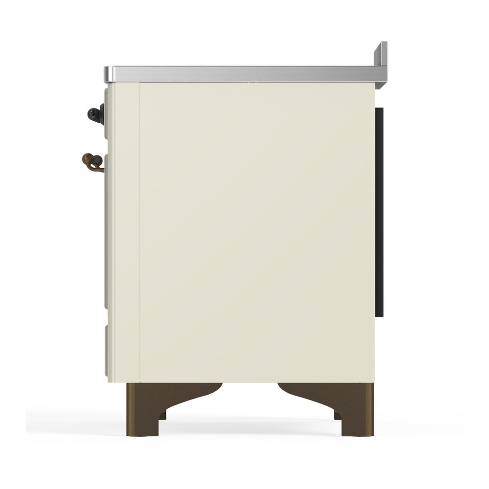 ILVE Majestic III 48" Antique White Induction Range with 6 Elements Triple Glass Door