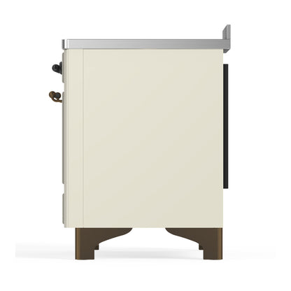 ILVE Majestic III 48" Antique White Induction Range with 6 Elements Triple Glass Door