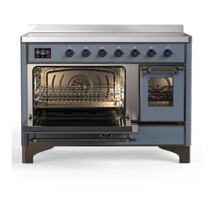 ILVE Majestic III 48" Blue Grey Induction Range with 6 Elements Triple Glass Door