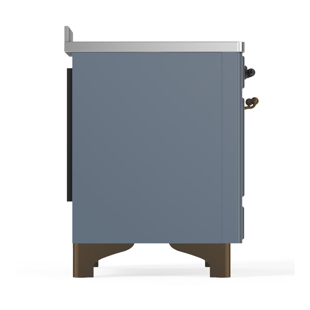 ILVE Majestic III 48" Blue Grey Induction Range with 6 Elements Triple Glass Door