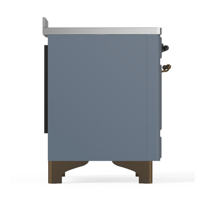 ILVE Majestic III 48" Blue Grey Induction Range with 6 Elements Triple Glass Door
