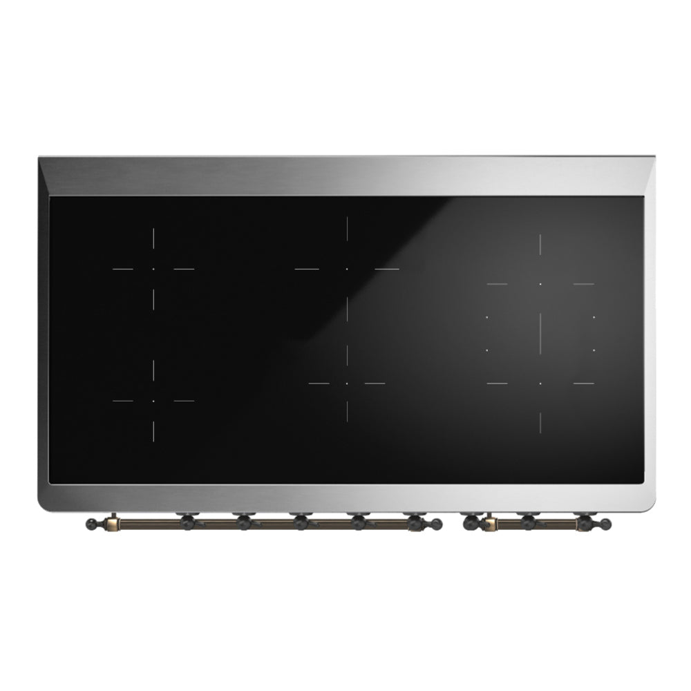 ILVE Majestic III 48" Blue Grey Induction Range with 6 Elements Triple Glass Door