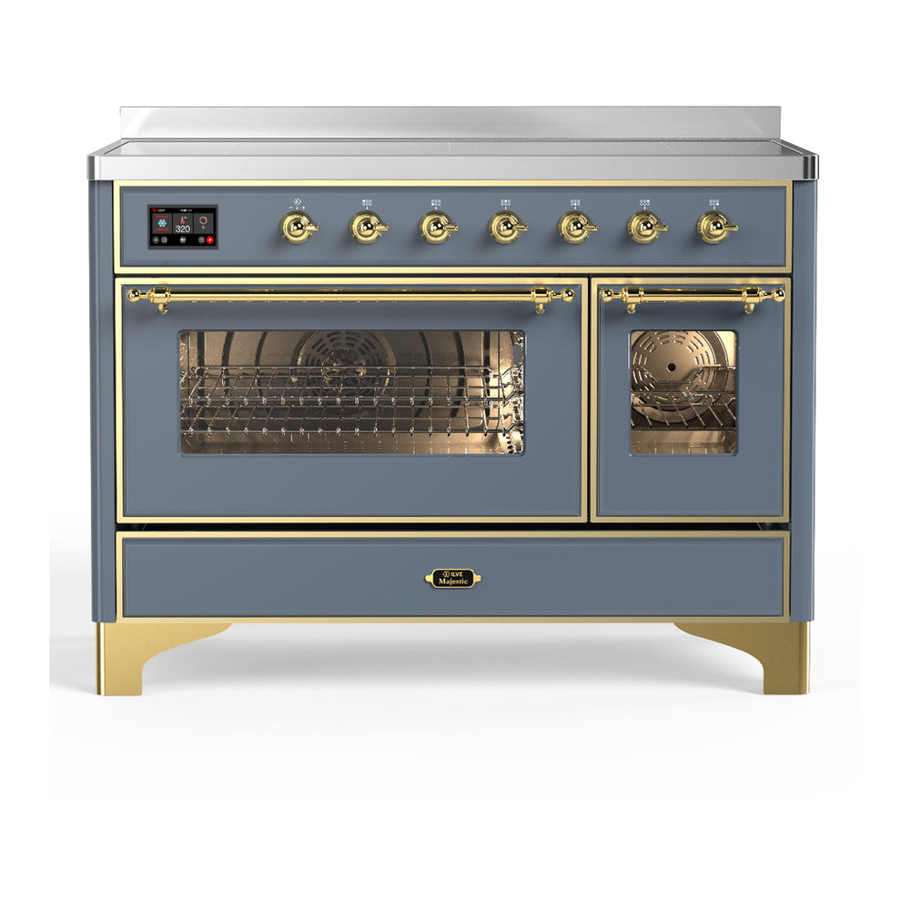 ILVE Majestic III 48" Blue Grey Induction Range with 6 Elements Triple Glass Door